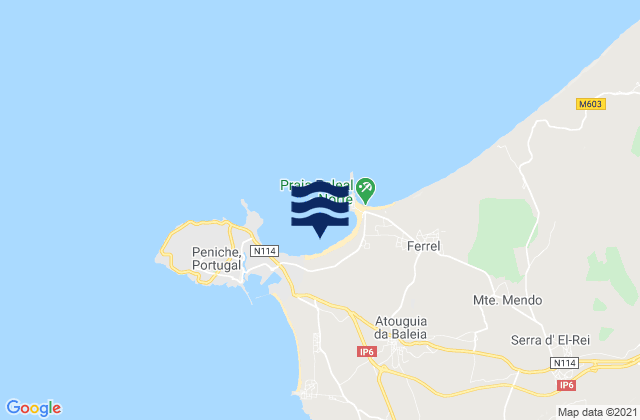 Baleal Reef, Portugalの潮見表地図