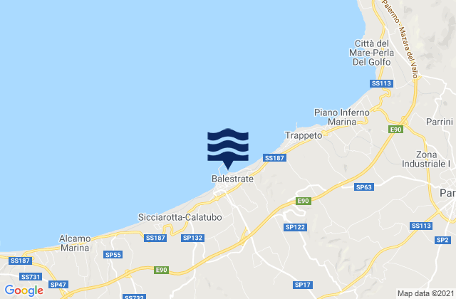 Balestrate, Italyの潮見表地図