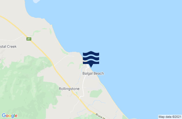 Balgal Beach, Australiaの潮見表地図