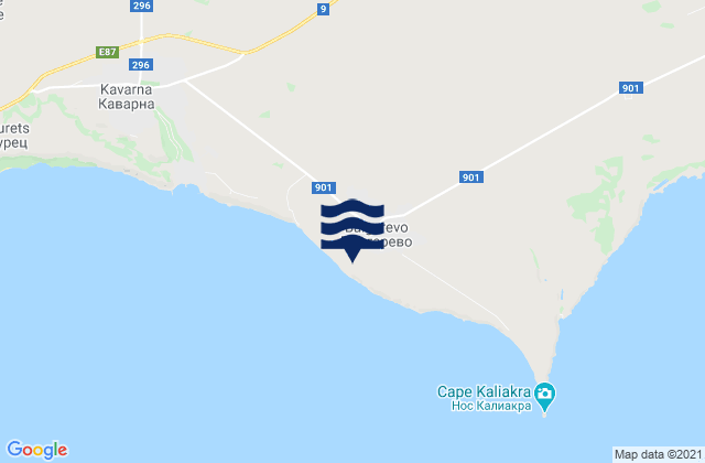 Balgarevo, Bulgariaの潮見表地図