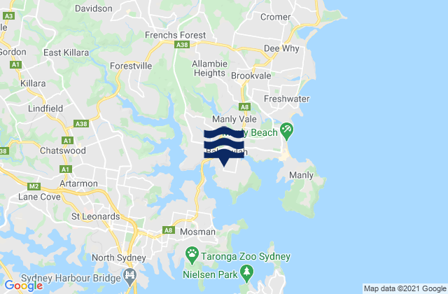 Balgowlah, Australiaの潮見表地図