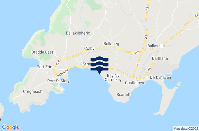 Ballabeg, Isle of Manの潮見表地図
