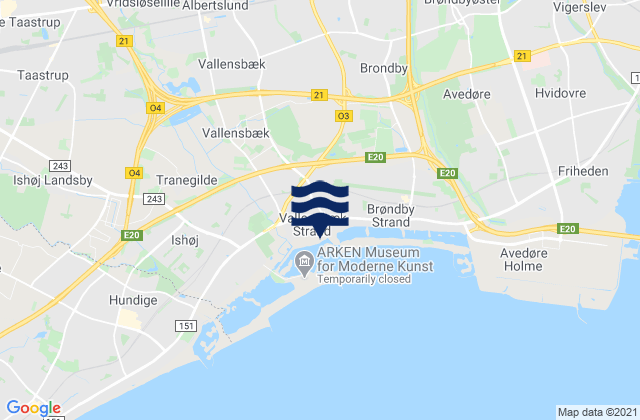 Ballerup, Denmarkの潮見表地図
