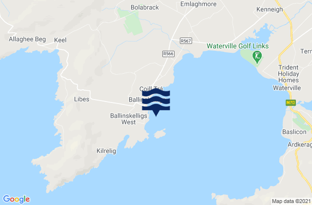 Ballinskelligs Bay Castle, Irelandの潮見表地図