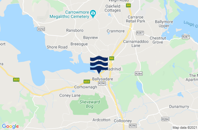 Ballisodare, Irelandの潮見表地図