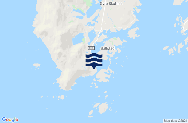 Ballstad, Norwayの潮見表地図