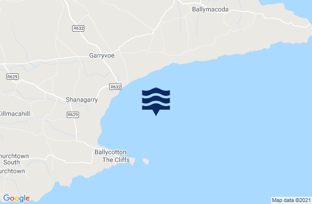 Ballycotton Bay, Irelandの潮見表地図
