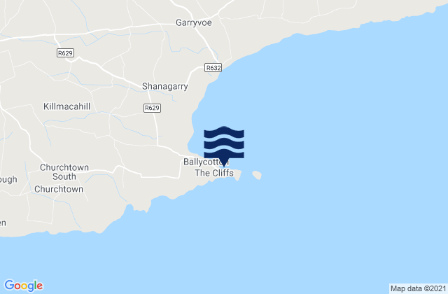 Ballycotton, Irelandの潮見表地図