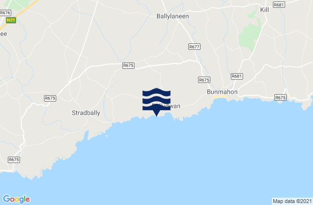 Ballydowane Bay, Irelandの潮見表地図