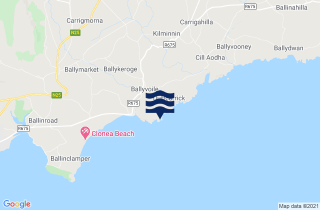 Ballyvoyle Head, Irelandの潮見表地図