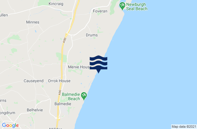 Balmedie to Newburgh, United Kingdomの潮見表地図