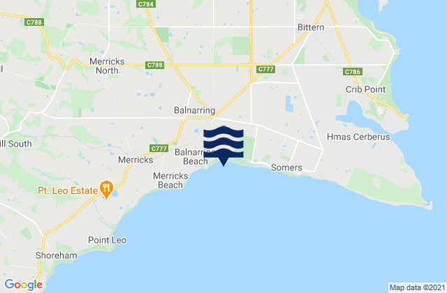 Balnarring, Australiaの潮見表地図