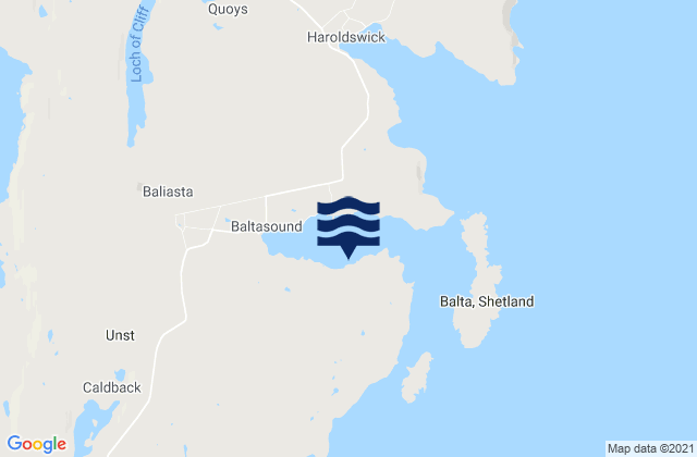 Balta Sound, United Kingdomの潮見表地図