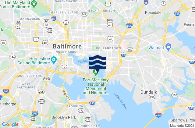 Baltimore Fort Mchenry, United Statesの潮見表地図