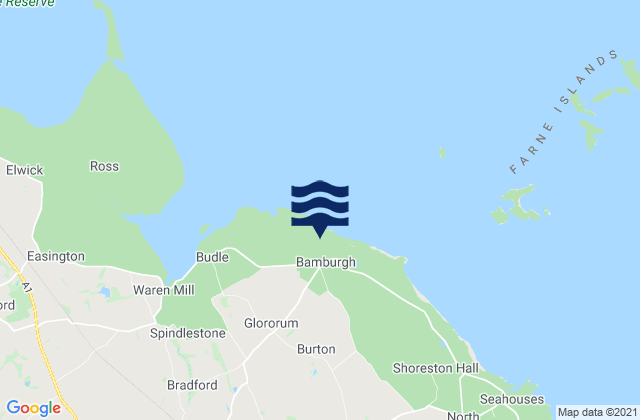 Bamburgh, United Kingdomの潮見表地図