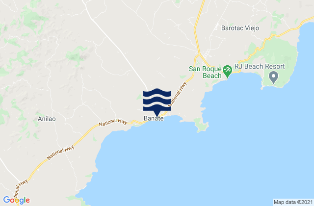 Banate, Philippinesの潮見表地図