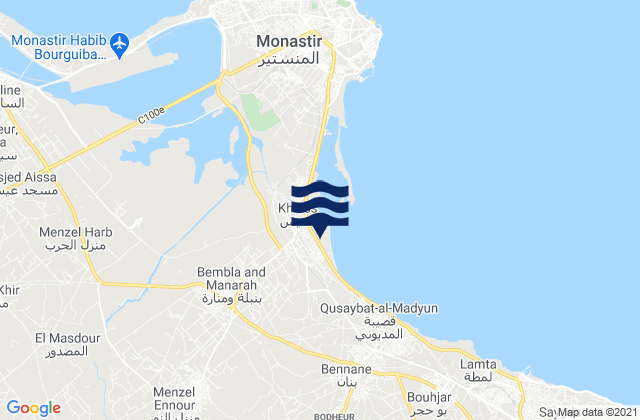 Banbalah, Tunisiaの潮見表地図