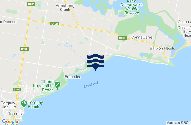 Bancoora Beach, Australiaの潮見表地図