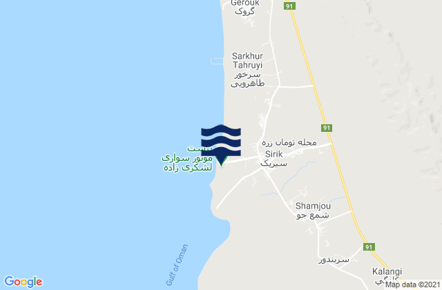 Bandar-e Sirik, Iranの潮見表地図