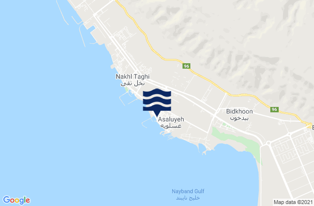 Bandar-e ‘Asalūyeh, Iranの潮見表地図