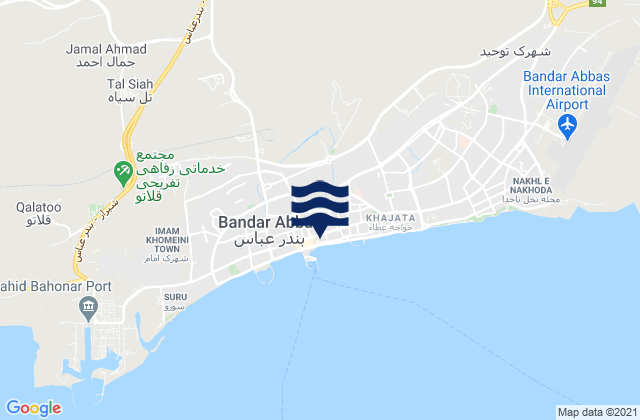 Bandar Abbas, Iranの潮見表地図