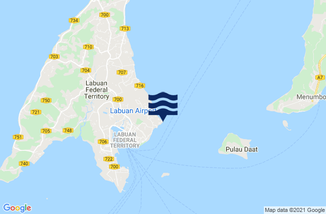 Bandar Labuan, Malaysiaの潮見表地図