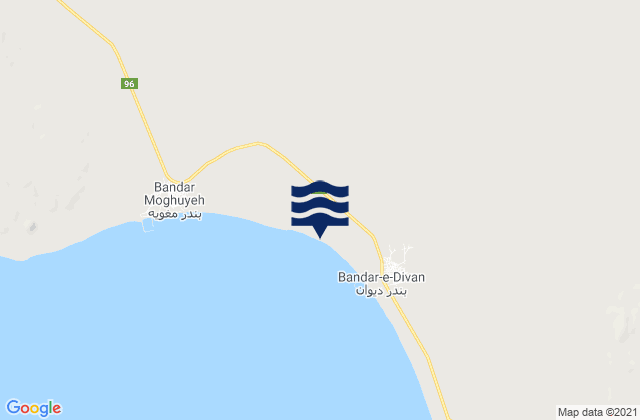 Bandar Lengeh, Iranの潮見表地図