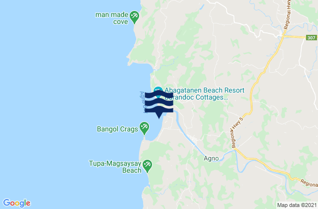 Bangan-Oda, Philippinesの潮見表地図