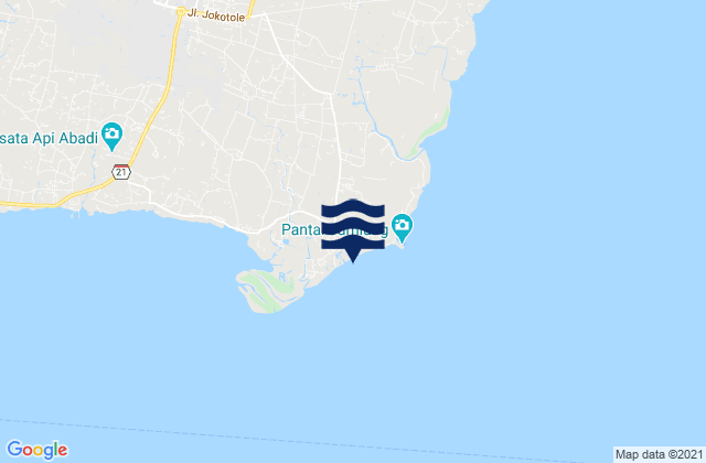 Bangkal, Indonesiaの潮見表地図