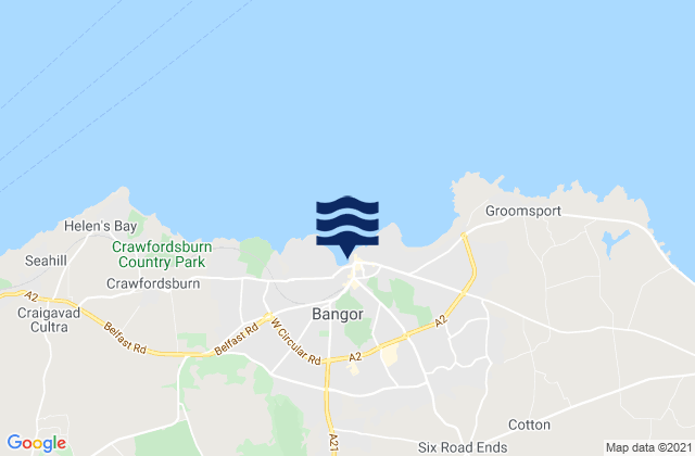 Bangor, United Kingdomの潮見表地図