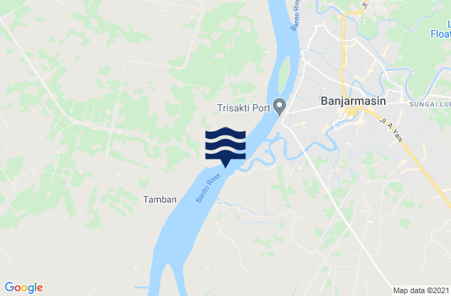 Banjermasin Martapura River, Indonesiaの潮見表地図