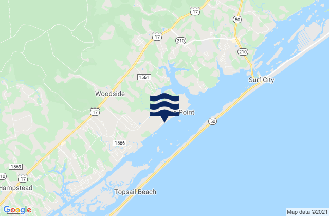 Bannermans Branch Northeast River, United Statesの潮見表地図