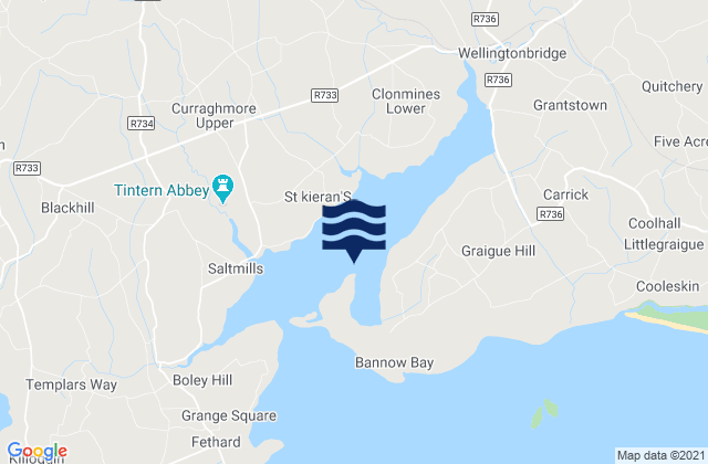 Bannow Bay, Irelandの潮見表地図