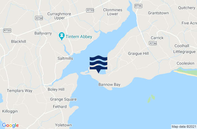 Bannow Island, Irelandの潮見表地図