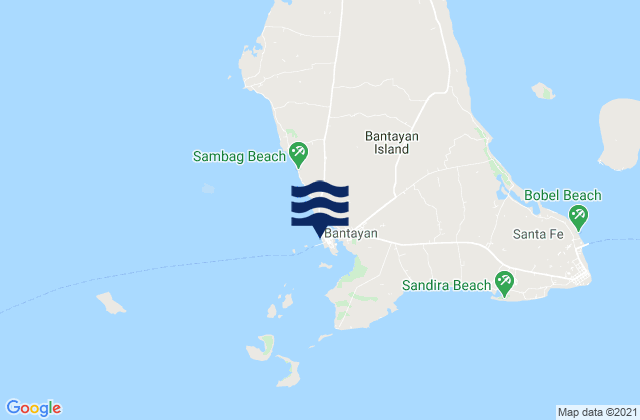 Bantayan Bantayan Island, Philippinesの潮見表地図