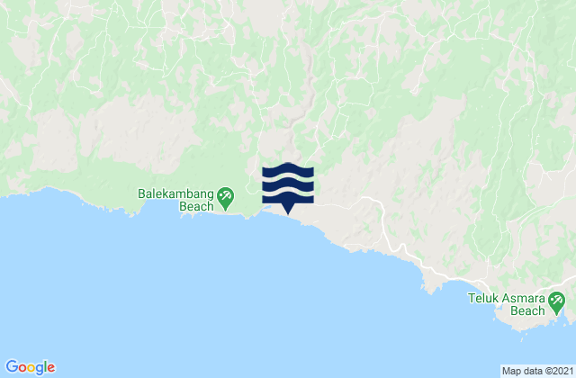 Bantur, Indonesiaの潮見表地図