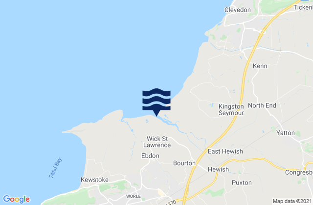 Banwell, United Kingdomの潮見表地図