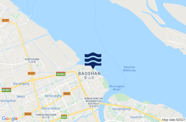 Baoshan, Chinaの潮見表地図