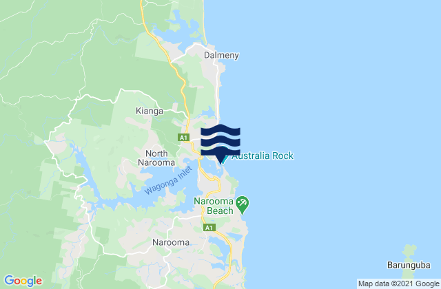 Bar Beach (Narooma), Australiaの潮見表地図
