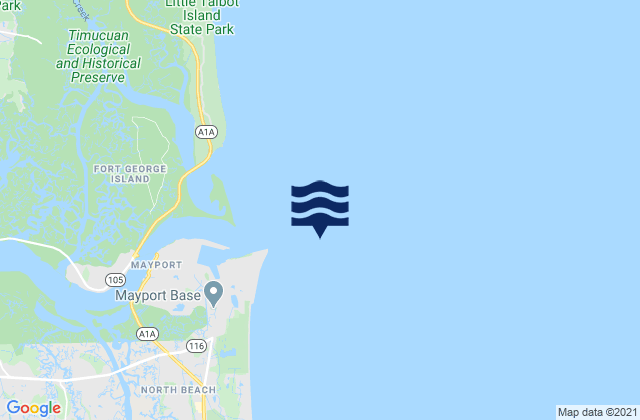 Bar Cut 0.6 n.mi. ENE of St. Johns Point, United Statesの潮見表地図