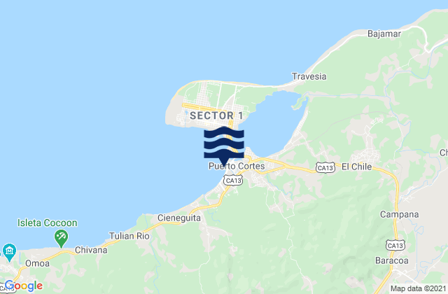 Baracoa, Hondurasの潮見表地図