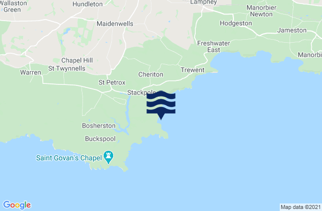 Barafundle Bay, United Kingdomの潮見表地図
