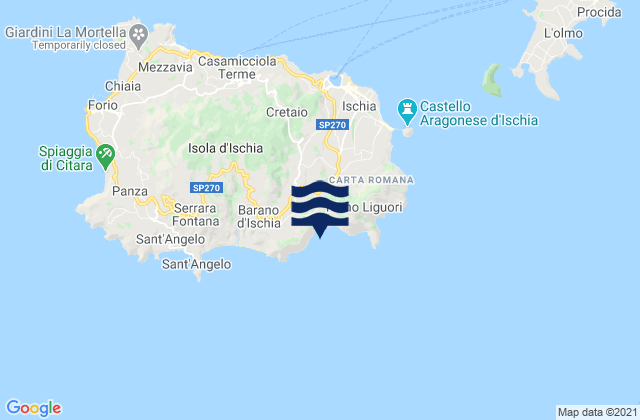 Barano d'Ischia, Italyの潮見表地図