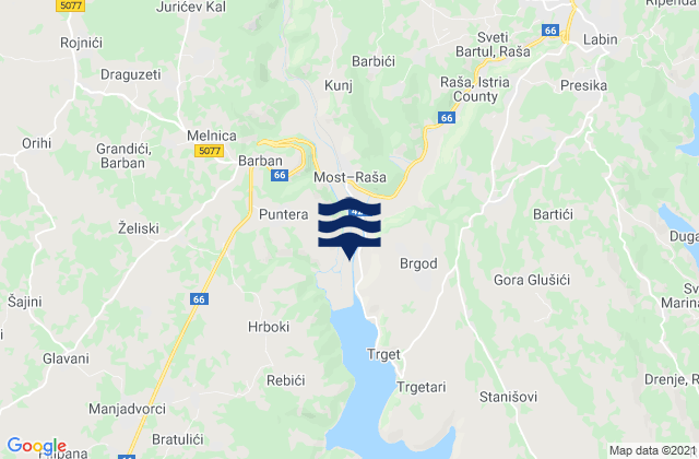 Barban, Croatiaの潮見表地図