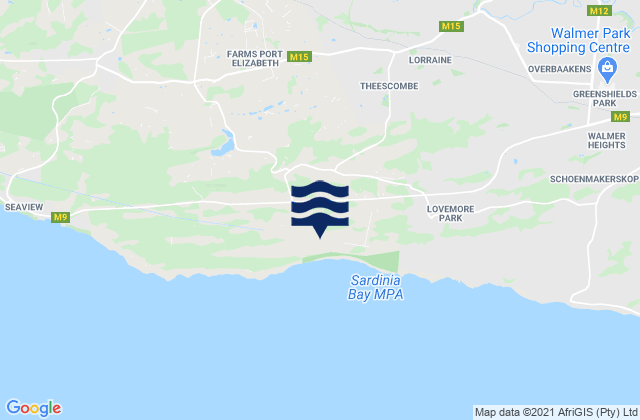 Barbel Point, South Africaの潮見表地図
