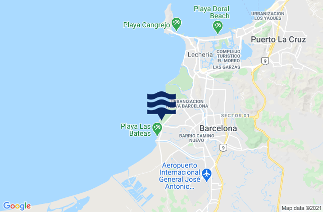 Barcelona, Venezuelaの潮見表地図