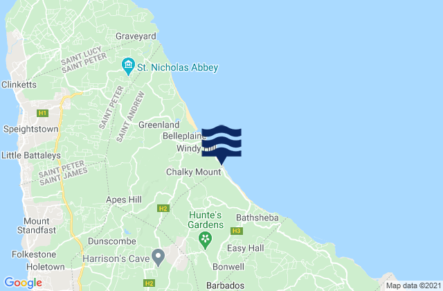 Barclays, Martiniqueの潮見表地図
