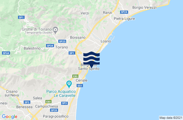 Bardineto, Italyの潮見表地図