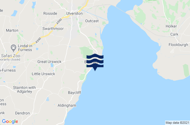 Bardsea Beach, United Kingdomの潮見表地図