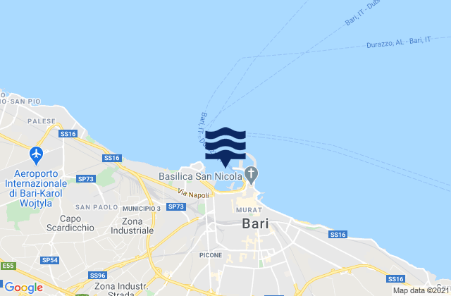 Bari Port, Italyの潮見表地図